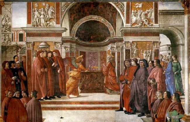 GHIRLANDAIO, Domenico Angel Appearing to Zacharias oil painting image